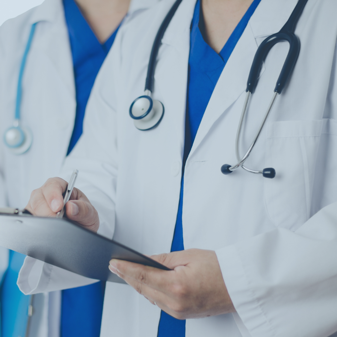 Doctor with a stethoscope and a clipboard