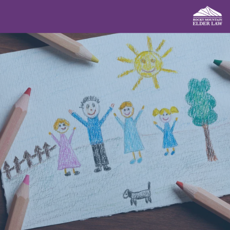 A drawing of a family